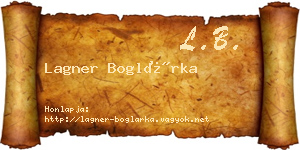 Lagner Boglárka névjegykártya